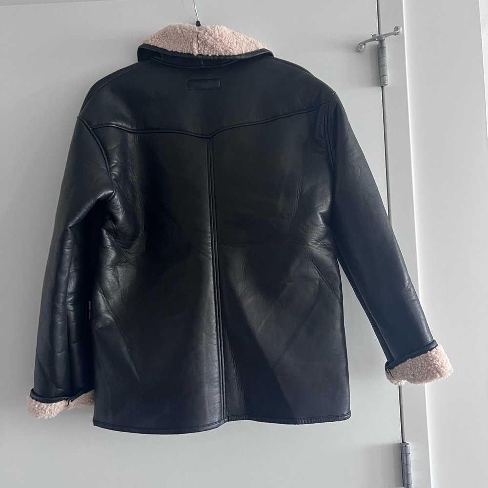 Blank NYC Black Leather Jacket with Cream Accents New Size S - Picture 6 of 8